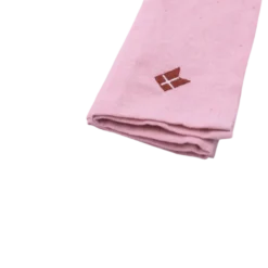 Stofserviet m. Broderet Dansk flag i Lyserød (40x40cm)