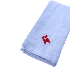 Stofserviet m. Broderet Dansk flag i Blå (40x40cm)