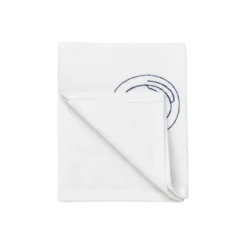 Stofserviet m. Broderet Tallerken i Hvid (40x40cm)