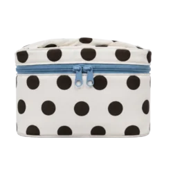 Toilettaske m. Prikker i Creme (21x14x14cm)