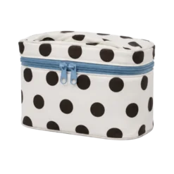 Toilettaske m. Prikker i Creme (21x14x14cm)