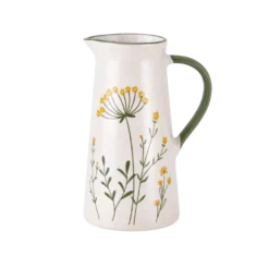 Vandkaraffel GANI m. Markblomster i Creme (1,2L)