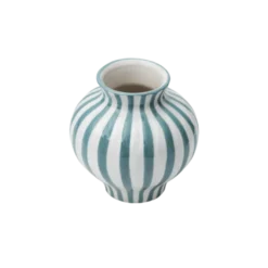 Vase BETSY i Grå/Grøn Stribe (Ø14,7x13,5cm)