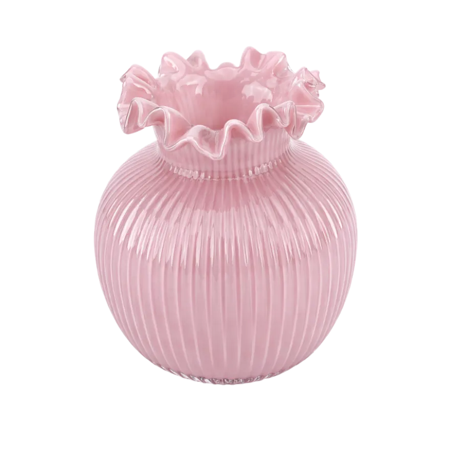 Vase BIANA (17,5x20,5cm) i Lyserød Glas