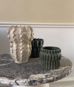Vase FLORIDA i Beige (18,5x17,8x24,7cm)