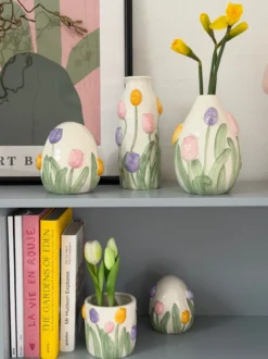 Vase GALIN m. Blomst (13x13,5x18,5cm)