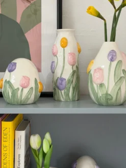 Vase GALIN m. Blomst (13x13,5x18,5cm)