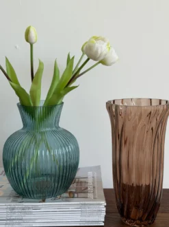 Vase Glas EDELLE i Amber (Ø13,5x25,5cm)