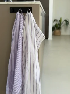 Viskestykke CORFITZ 2-pak i Strib Lilla/Hvid (50x70cm)
