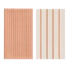 Viskestykke CORFITZ 2-pak i Striber Beige/Rust (50x70cm)