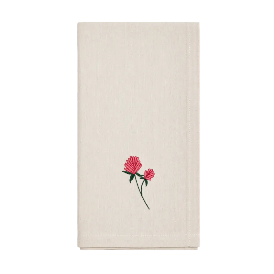 Viskestykke m. Kløverblomst Broderi (50x70cm)